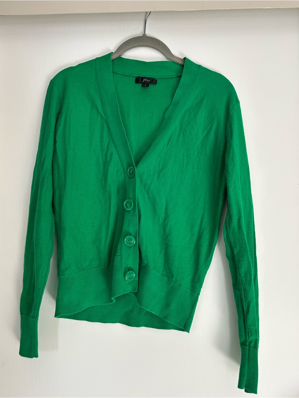 J. Crew Green Button-Front Women's Cardigan Sweater